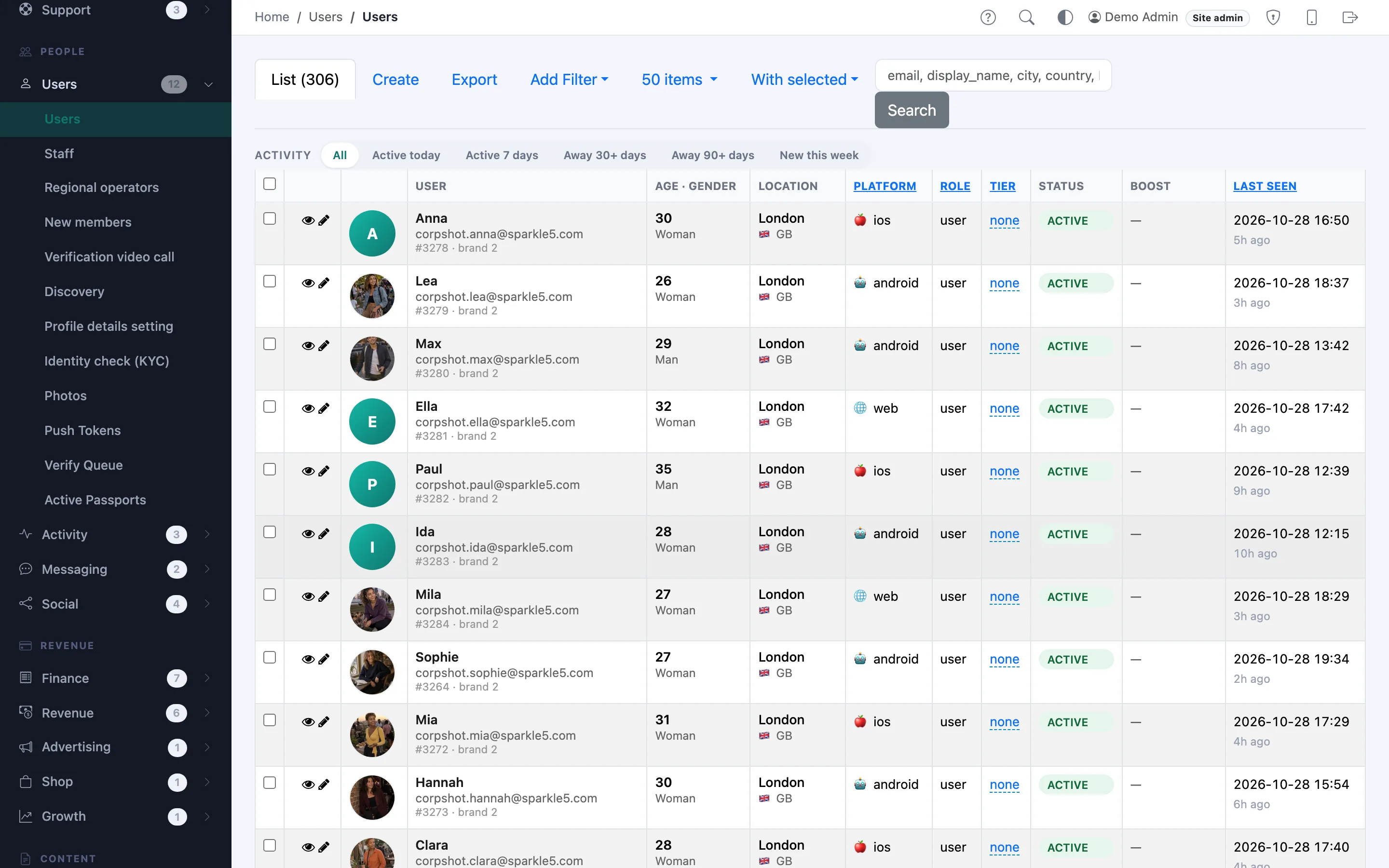 Member management — find anyone in seconds